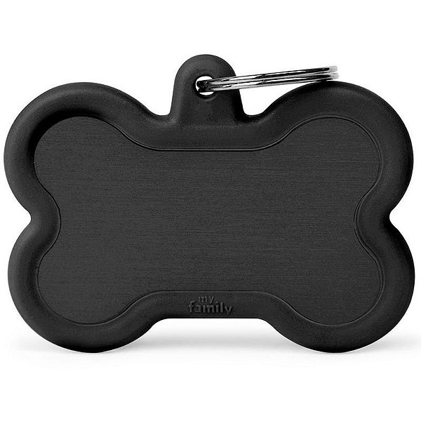 Identificador de Animal de Estimação Osso XL - Modelo Hta01XLBL Preto