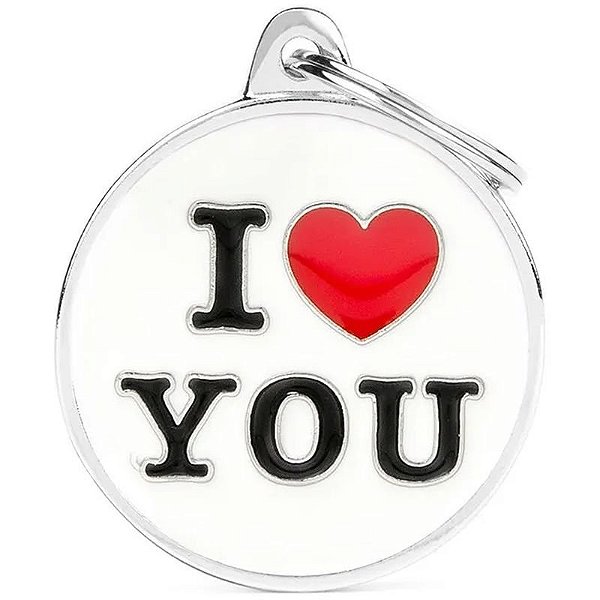 Medalha de Identificação MyFamily Charms - Círculo Grande "Eu Te Amo" CH17LOVEYOU