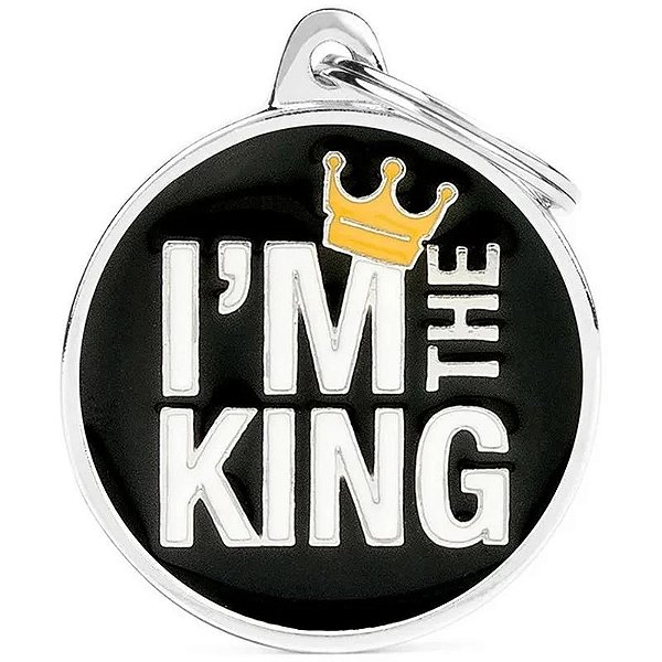 Medalha de Identificação Grande MyFamily Charms - Eu Sou o Rei CH17KING