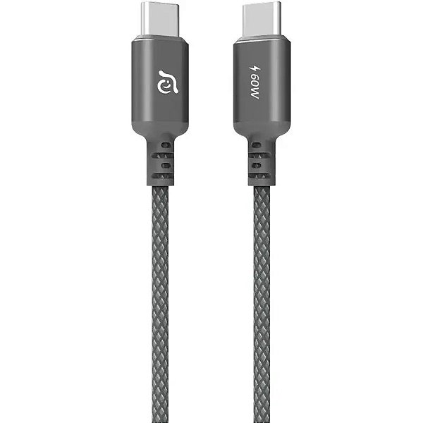 Cabo USB-C para USB-C 60W 2M - Adam Elements CASA S200 - Cinza
