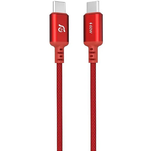 Cabo USB-C para USB-C 60W 200cm - Adam Elements CASA - Vermelho