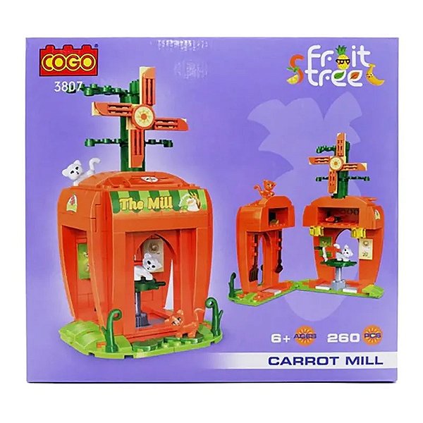 Cogo Frutas - Moinho de Cenoura 3807 com 260 Peças para Decoração e Artesanato