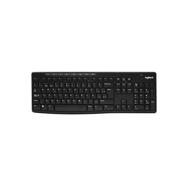 Teclado Sem Fio Logitech K270 Preto - Conectividade Confiável e Design Elegante