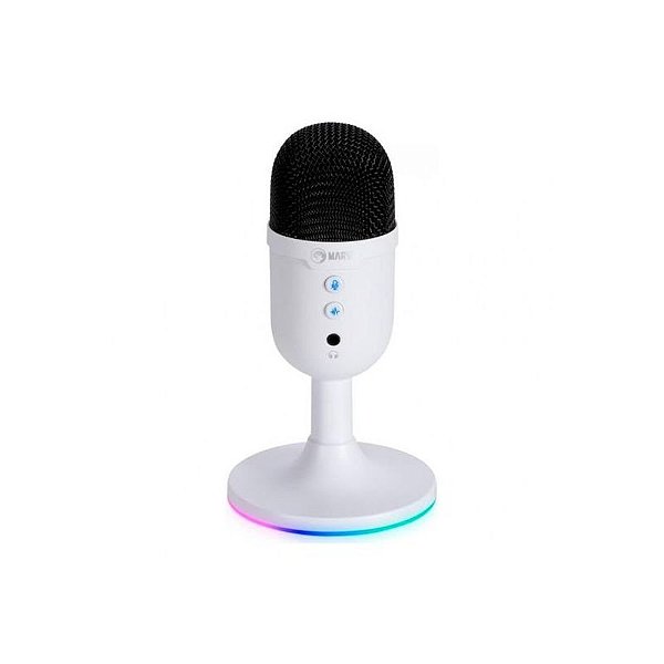 Microfone Marvo MIC-06 Com Fio na Cor Branca - Som Profissional e Claro