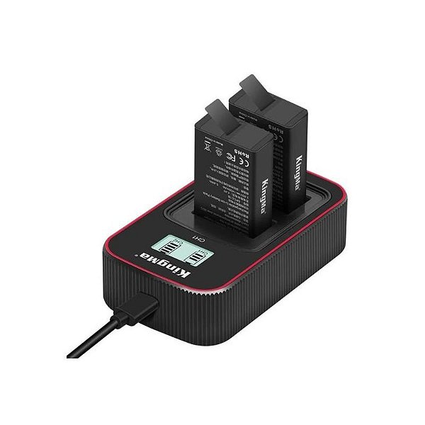 Carregador Duplo Kingma LCD USB para Gopro Max - Alta Performance e Praticidade