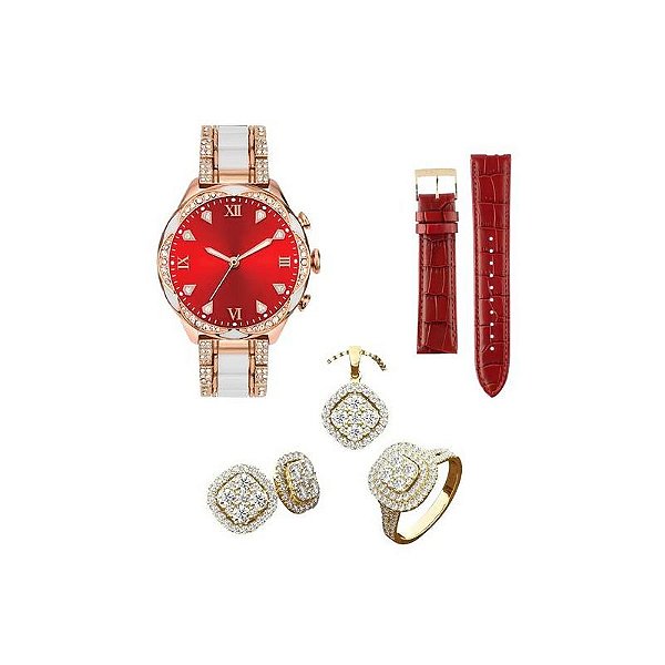 Smartwatch H9 Pro Dourado com Bluetooth, Pulseira Extra e Conjunto de Joias