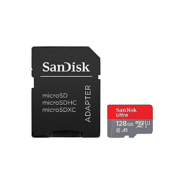 Cartão de Memória Micro SD Sandisk Ultra 128GB Classe 10 A1 U1 - SDSQUAB-128G-GN6MA