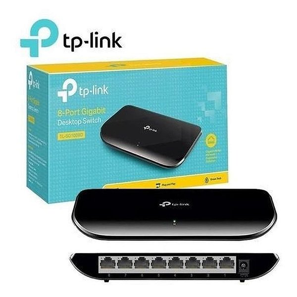 Switch Hub TP-Link 8 Portas TL-SG1008D 10/100/1000 Mbps Ethernet