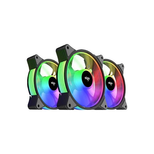 Ventilador Cooler Aigo AR12 3 em 1 - Preto, Design Moderno e Eficiente