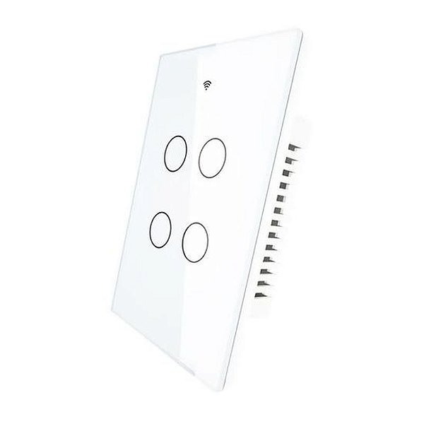 Interruptor Inteligente Touch Moes Zigbee ZS-US4-WH-MS - 4 Canais Branco