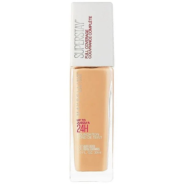 Base Maybelline Super Stay 24h Cobertura Total 130 Bege Claro - 30mL