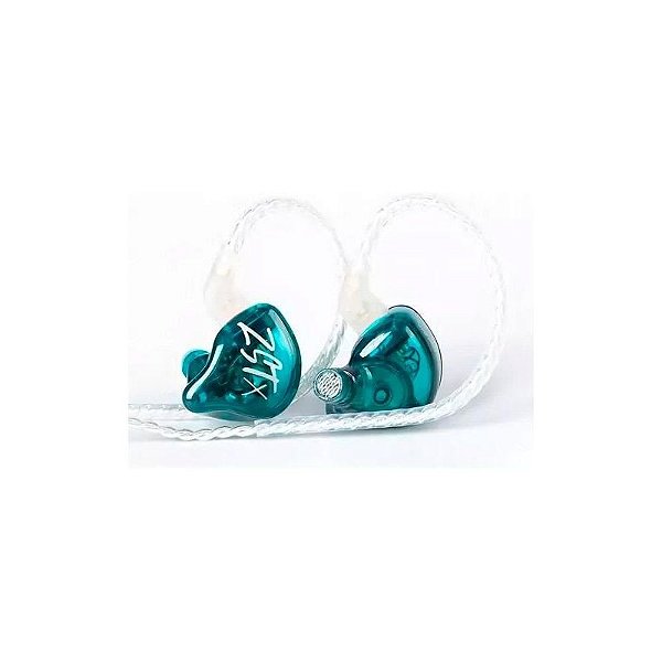Fones de Ouvido In-Ear KZ ZST X com Microfone - Cor Ciano