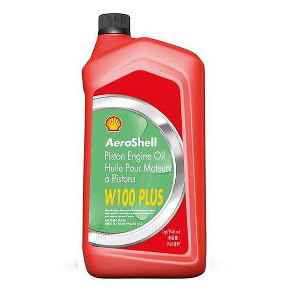 Óleo Aeroshell W100 Plus - 1QT para Motor de Aviação