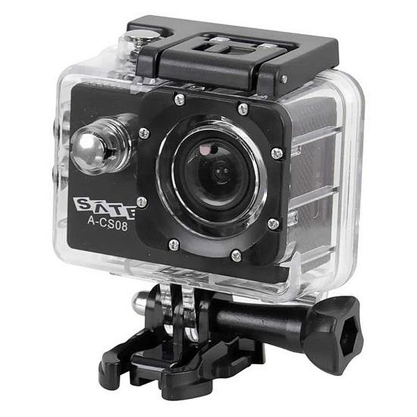 Câmera de Ação FHD Satellite A-CS08 - 1080P - Preto para Esportes e Aventuras