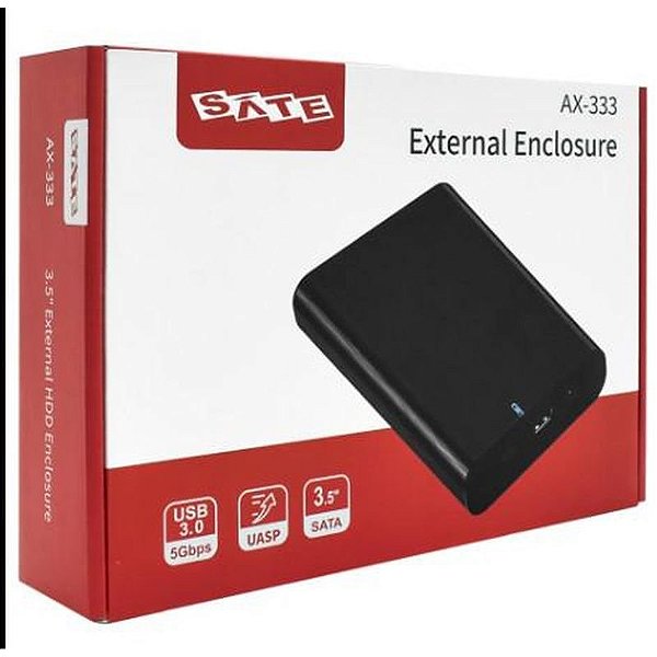 Gaveta para Disco Rígido 3.5 USB 3.0 AX-333 - Capacidade de 8TB