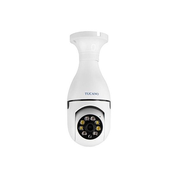 Câmera de Segurança IP Tucano TC-E27 - Lampada Wi-Fi Branco com Monitoramento 24h