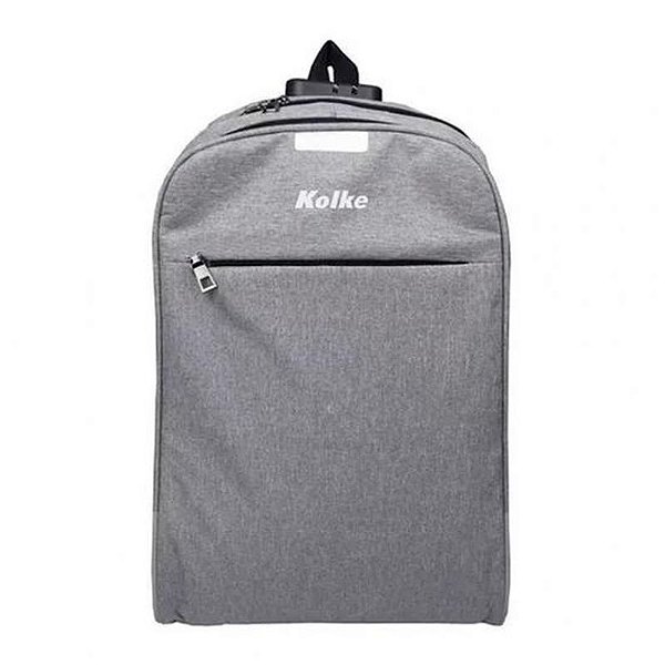 Mochila Kolke KVM-339 com Cadeado - Cinza Claro e Preto