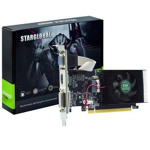 Placa de Vídeo Star GT220 1GB DDR3 128BIT Low Profile - DVI/HDMI/VGA