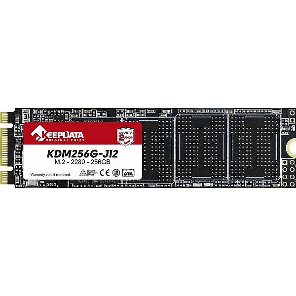Unidade de Armazenamento SSD HD 256GB M.2 Keepdata - Velocidade de Leitura 6Gb/s. Modelo KDM256G J12