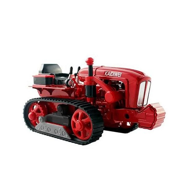 Trator Miniatura Metal Tracionado Vermelho 1/18 - KDW 691012