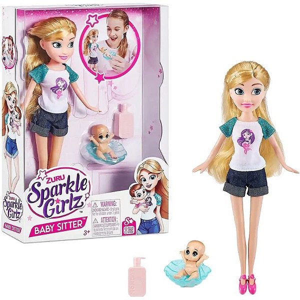 Boneca Interativa Sparkle Baby Zuru Sitter - Menina