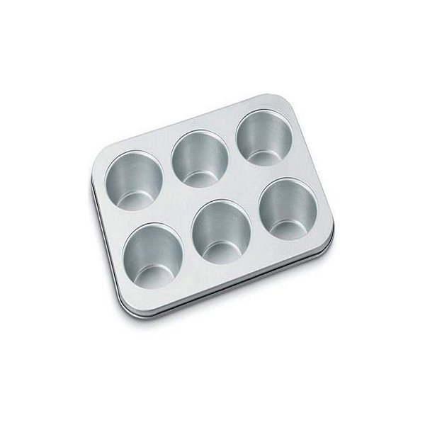 Forma De Cupcake Antiaderente Cuisinart Amb-6Jmp - 6 Unidades - Cor Prata