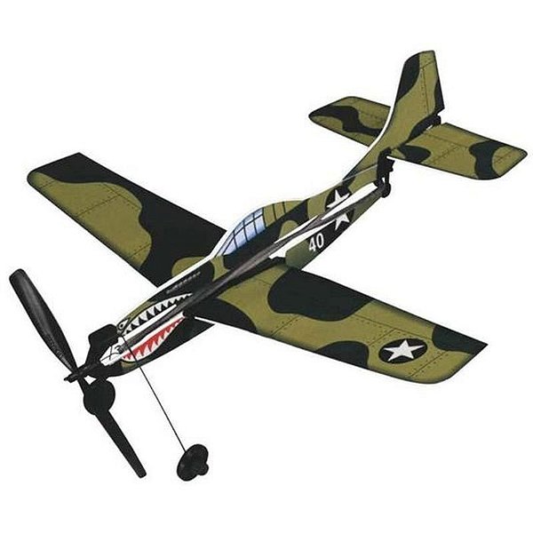 Avião de Borracha Aviao Gal Curtis P-40 - Modelo GAL735 para Colecionadores