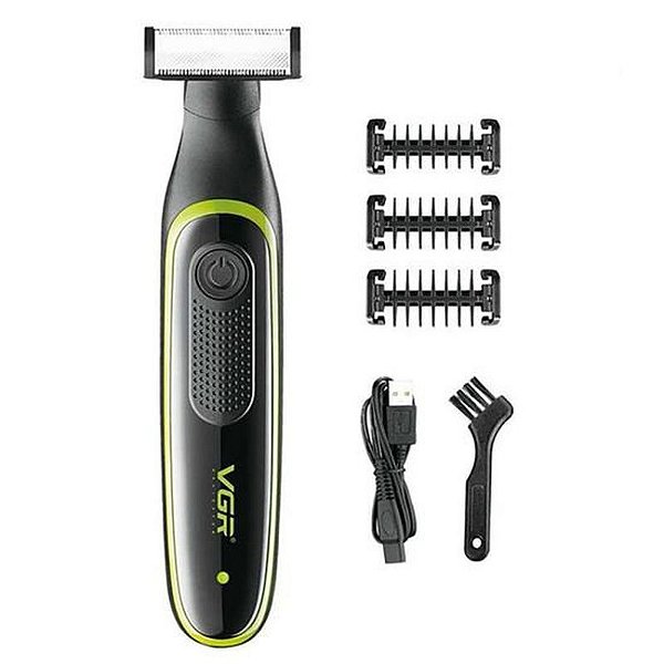 Máquina de Barbear Recarregável VGR V-017 com Tecnologia Avançada para Barbas Perfeitas