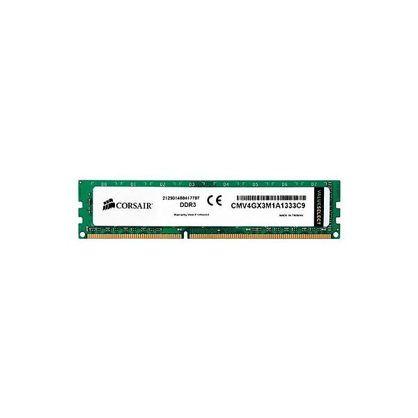 Memória RAM Corsair ValueSelect 4GB DDR3 1333MHz - CMV4GX3M1A1333C9
