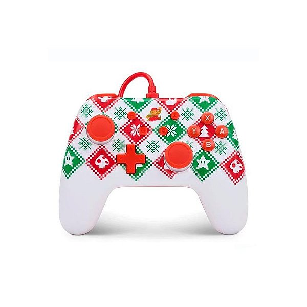 Controle Powera com Fio para Nintendo Switch - Edição Mario Holiday (PWA-A-2529)