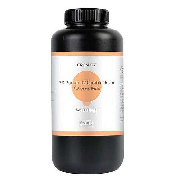 Resina UV Curável PLA 500G para Impressora 3D Creality - Laranja Brilhante