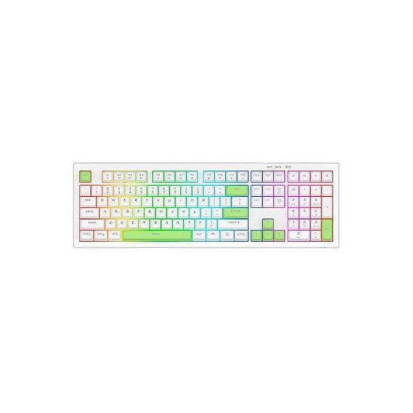 Teclado Mecânico Gamers Redragon Crux K518-WG RGB na Cor Branca