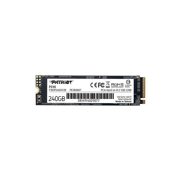 SSD M.2 Patriot P310 240GB NVMe PCIe Gen 3 - Alto Desempenho e Confiabilidade
