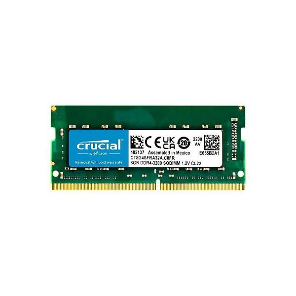 Memória RAM Crucial DDR4 8GB 3200MHz para Notebook - CT8G4SFRA32A