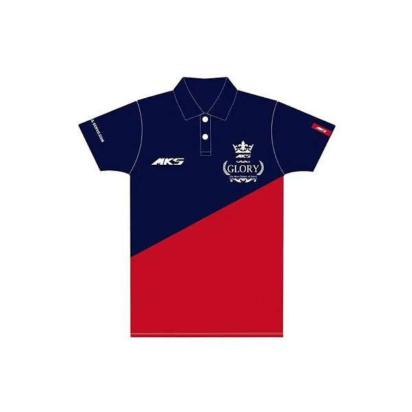 Polo Mks Azul Marinho/Vermelho Tamanho L