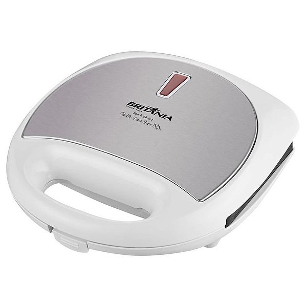 Sanduicheira Britânia Bello Pane Inox Branca e Prata 220V - Grill e Tostadora