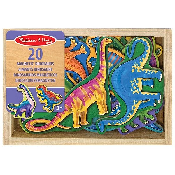 Ímãs Dinossauros de Madeira Melissa & Doug 10476 - (20 Peças)