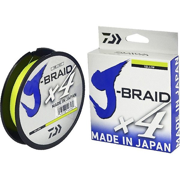 Linha Multifilamento Daiwa J-Braid X4 0,25mm 30LB 270m - Amarelo