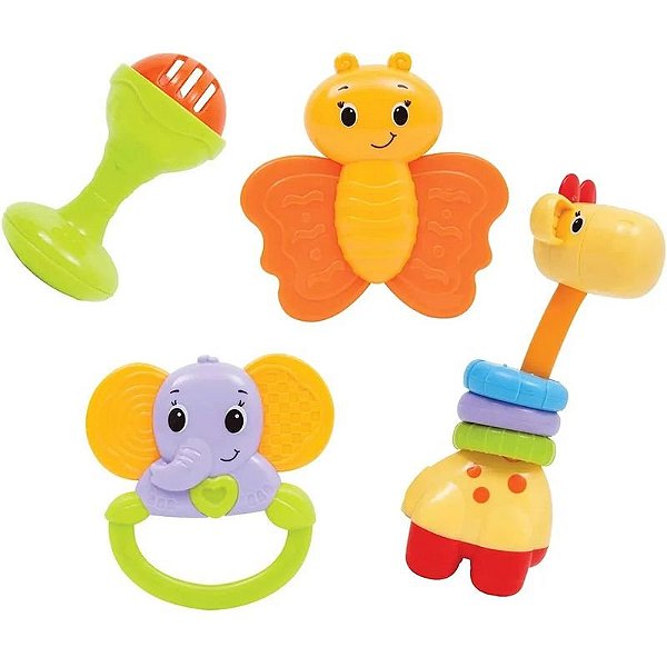 Conjunto de Chocalhos para Bebê Buba 10650