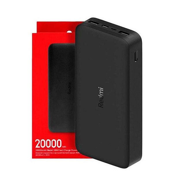 Power Bank Xiaomi PB200LZM 20000mAh Preto - Carregador Portátil de Alta Capacidade