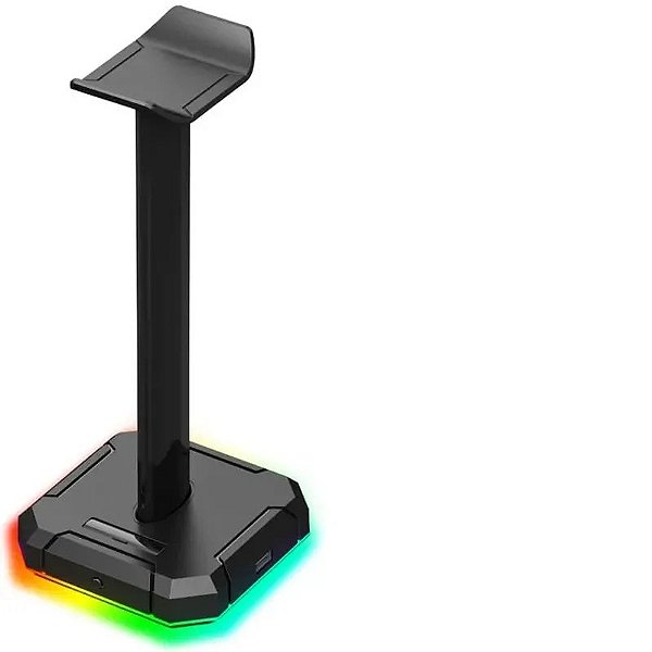 Suporte Para Headset Redragon Scepter Pro Ha300 Com Usb E Iluminação Rgb Preto