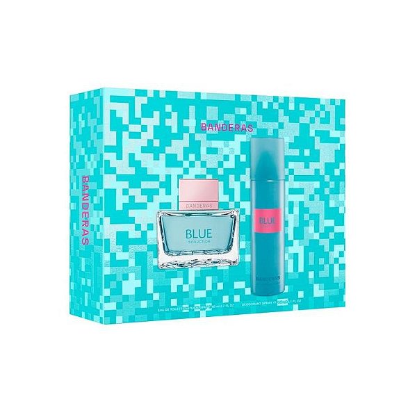 Kit Perfume Feminino Antonio Banderas Blue Seduction 80ml com Desodorante Aromático