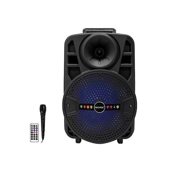 Caixa de Som Bluetooth Prosper P-1087 - 8 Watts RMS, USB e FM - Cor Preta