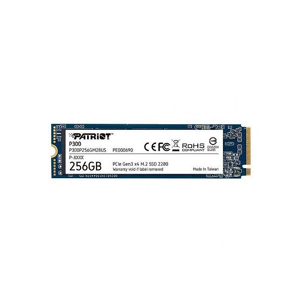 SSD Patriot P300 256GB M.2 NVMe - Leitura 1700MB/s, Gravação 1100MB/s, Alta Performance