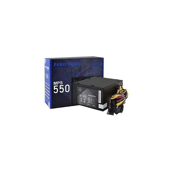 Fonte de Alimentação Mtek 550W MPS550 24/20P (250W Real) - Eficiência e Confiabilidade