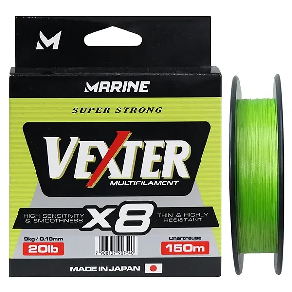 LINHA DE PESCA VEXTER X8 20LB 0.19MM 150M - CHARTREUSE