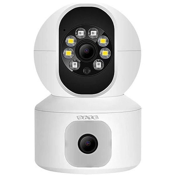 Câmera IP A-CAM001 com 2 Lentes HD 2MP, Wi-Fi e Armazenamento MicroSD - Branca