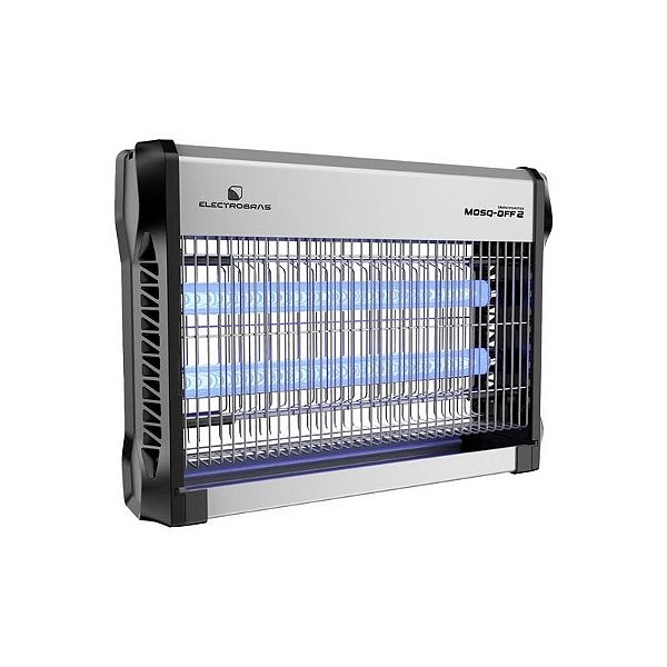 Luminária Mata Mosquitos 20W com 2 Lâmpadas UV - 110V - Branco e Preto