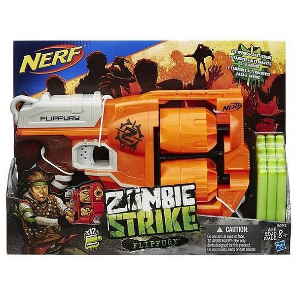Lançador de Dardos Nerf Zombie Strike Hasbro Flipfury - B0562