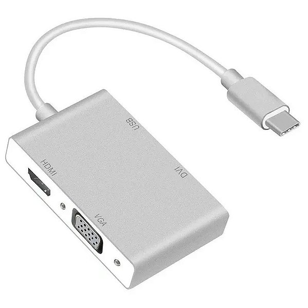 Adaptador Usb-C Multifuncional 4 Em 1 Para Conexão Prática E Eficiente